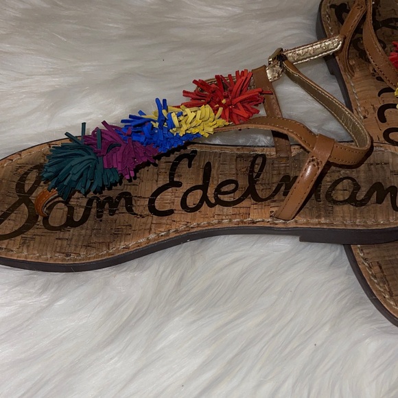 Sam Edelman Multicolor Pom-Pom Sandals - Picture 3 of 5